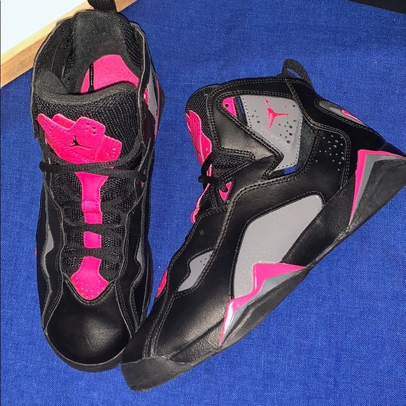 jordan true flight black dark grey deadly pink